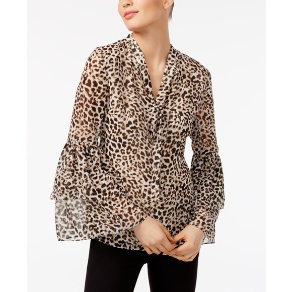 leopard print ruffle top